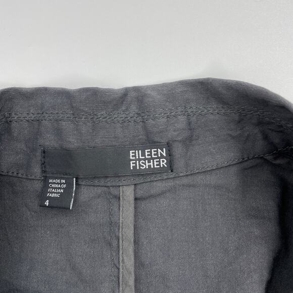 EILEEN FISHER Linen Blazer Single Button Unstructured Summer Jacket Womens 4 - Picture 4 of 7